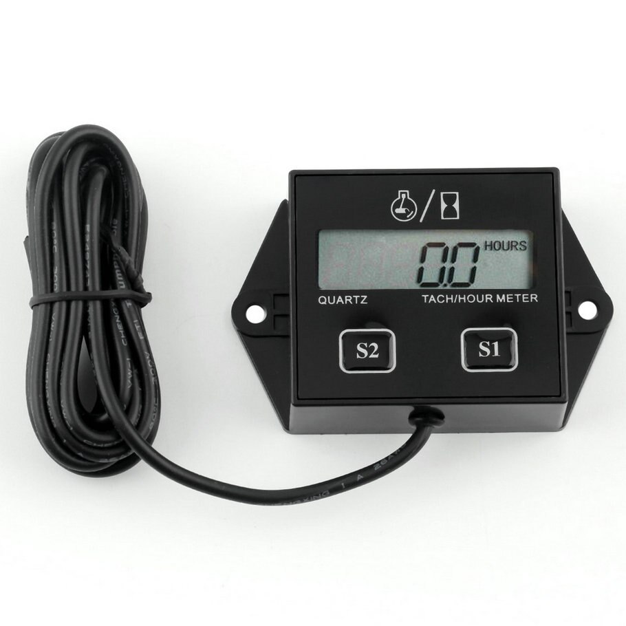 Digital Engine Tach Hour Meter Tachometer Gauge Inductive Display Motorcycle Motor Marine chainsaw pit Boat NOT included battery