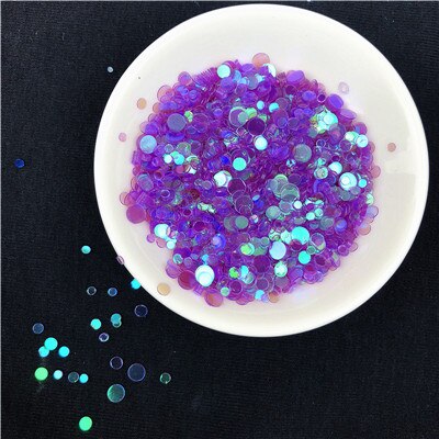 20 G/partij 4000Pcs Transparante Dot Vorm Pailletten Multi Size 2-4Mm Ronde Pailletten Pailetten Nagels, bruiloft Decoratie Confetti: Purple