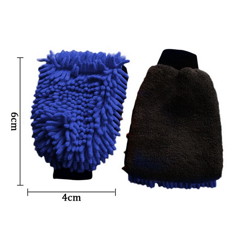 Guantes de lavado de coches Universal guantes de peluche coral de un solo lado herramienta para lavado de coche guante de limpieza: Dorado