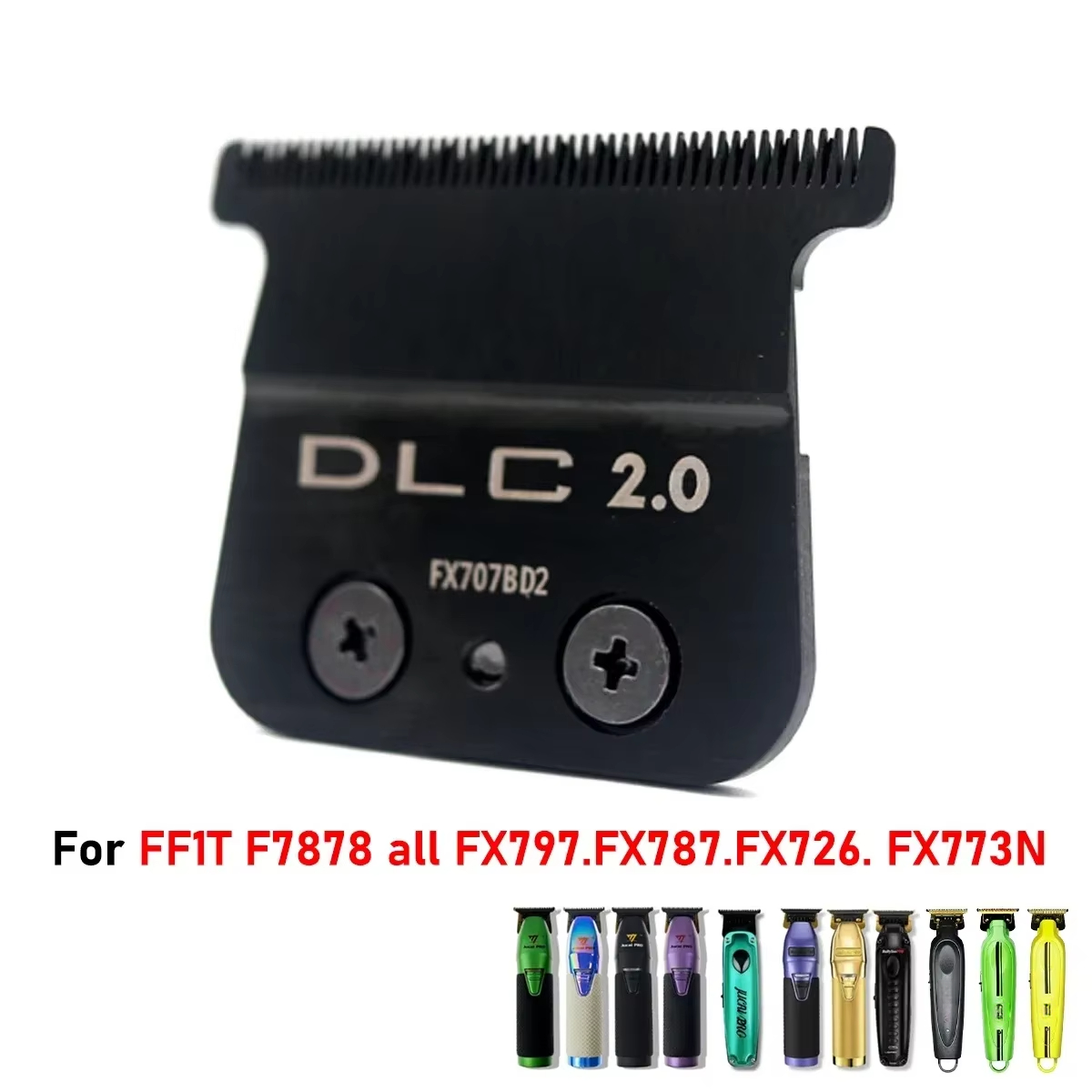 Cuchilla DLC reemplazable Original para JUCAI PRO F7878 FF1T, cortadora de pelo con cuchilla colorida, barbería: Negro