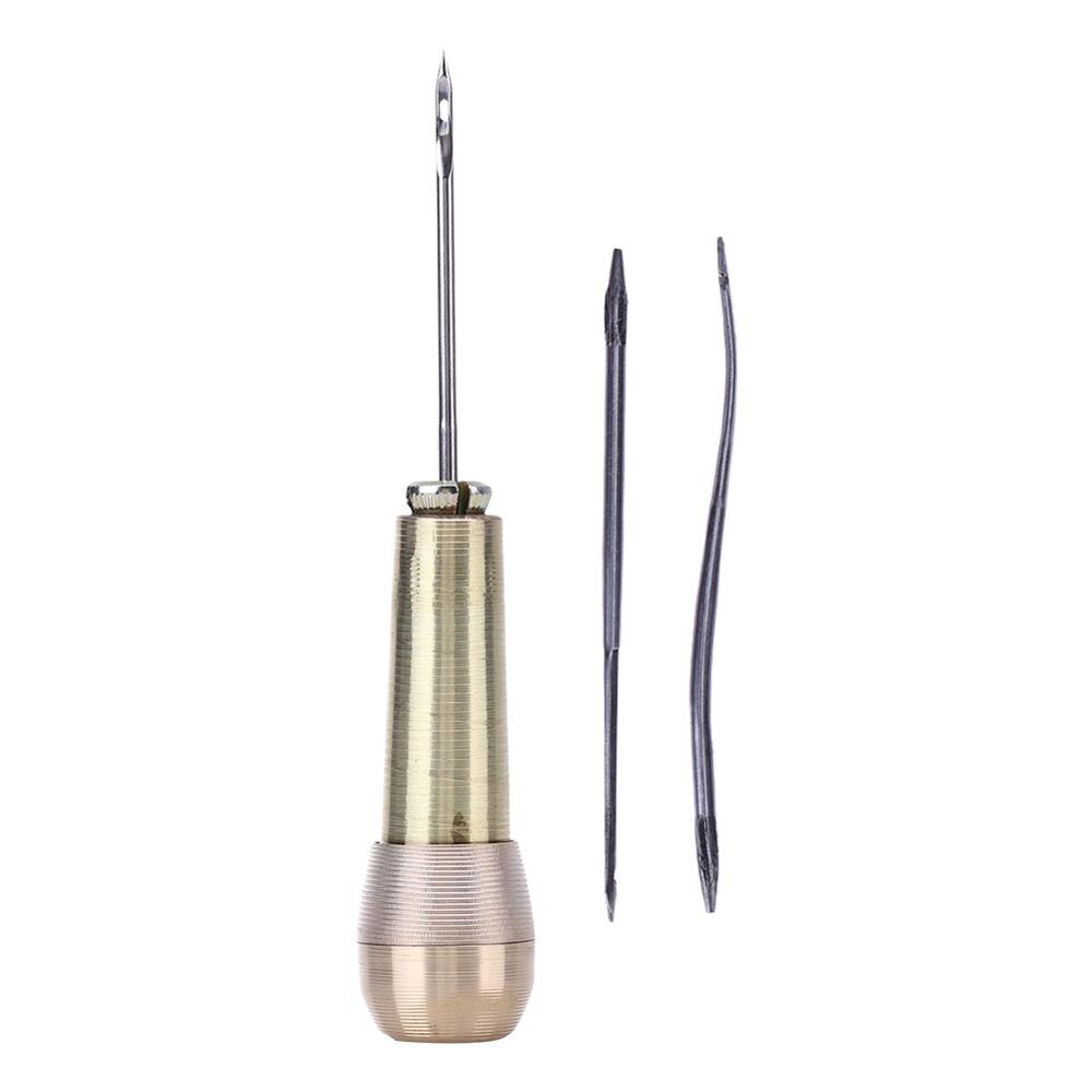 3Pcs Dubbele Gat Lederen Touw Kant Naalden Een Gat Leer Naaien Craft Tool Kit Leather Hand Naaien Naalden