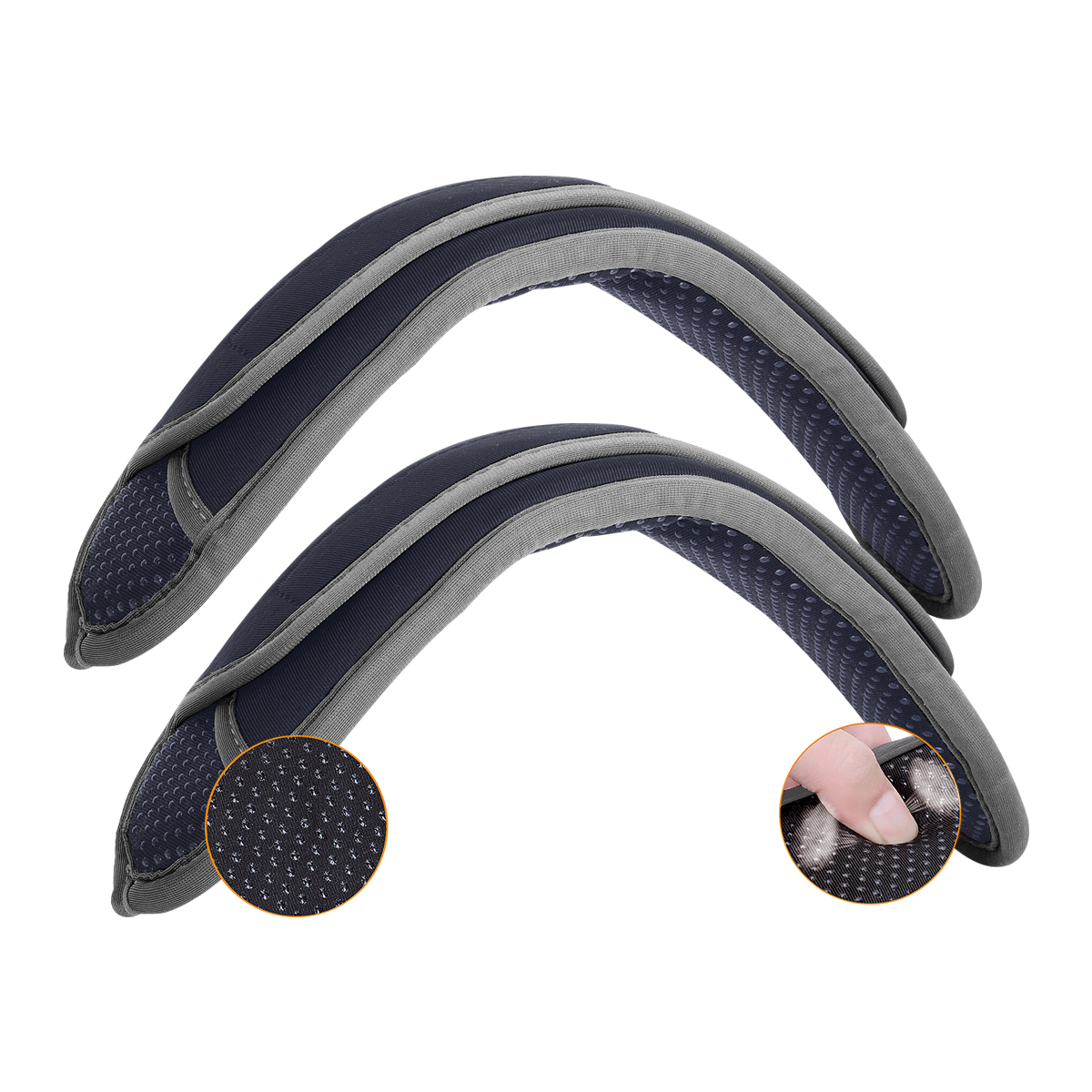 2 Pack Non-Slip Universal Shoulder Pads, Thick Backpack Strap Pads for Shoulder Bags, Guitar Straps, Computer Bags, etc., Remova: Navy Blue