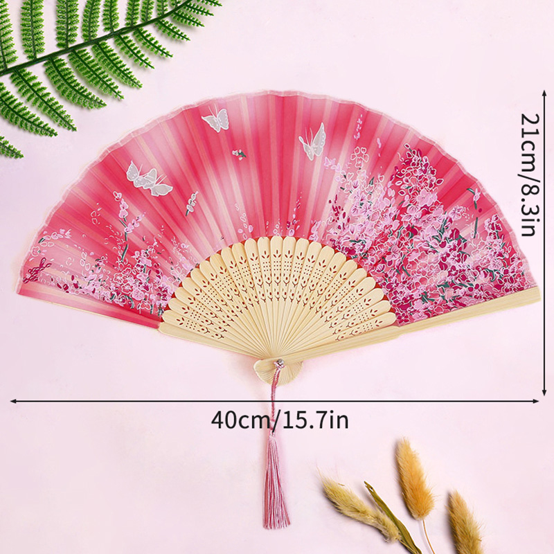 Abanico de mano plegable de madera, abanicos chinos de bambú, abanicos de mano de baile portátiles para mujer, decoración del banquete de boda, abanico decorativo, manualidades,