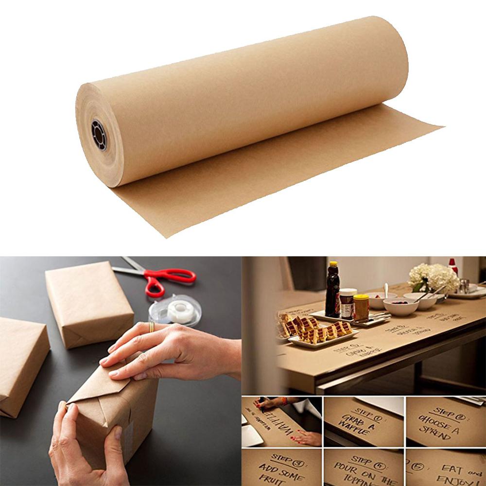 Papel Kraft marrón de 30 M para paquete para de fiestas, materiales de arte y artesanía, de envolver de estilo Retro