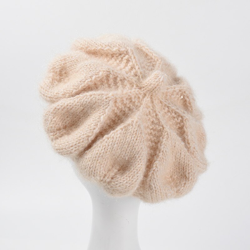 Autumn and Winter Women's Hat Knitted Warm Beret Love Pattern Painter Barette Hat Winter Hat