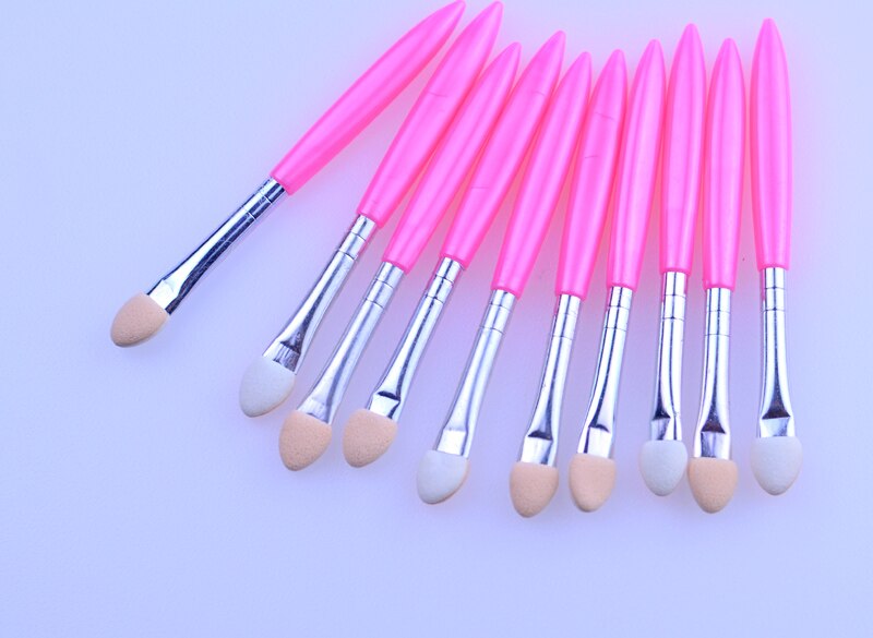 Pincel de sombra de ojos , esponja cosmética, brillo de uñas, esponja suave, delineador de ojos, aplicador para maquillaje de belleza, 10 piezas