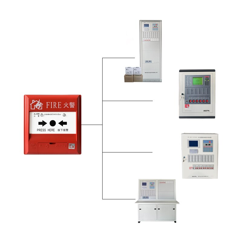 Manual Alarm Button Interlligent Control Line Switch Conventional Call Point Fire Alarm