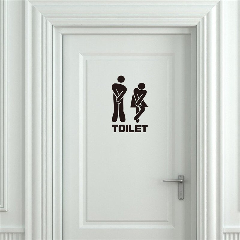 Wc wc vstupné znamenie nálepky na dvere pre verejné miesto domáce dekorácie vzor nálepky na stenu vlastnoručne vtipné vinylové nástenné maľby: 3 341a