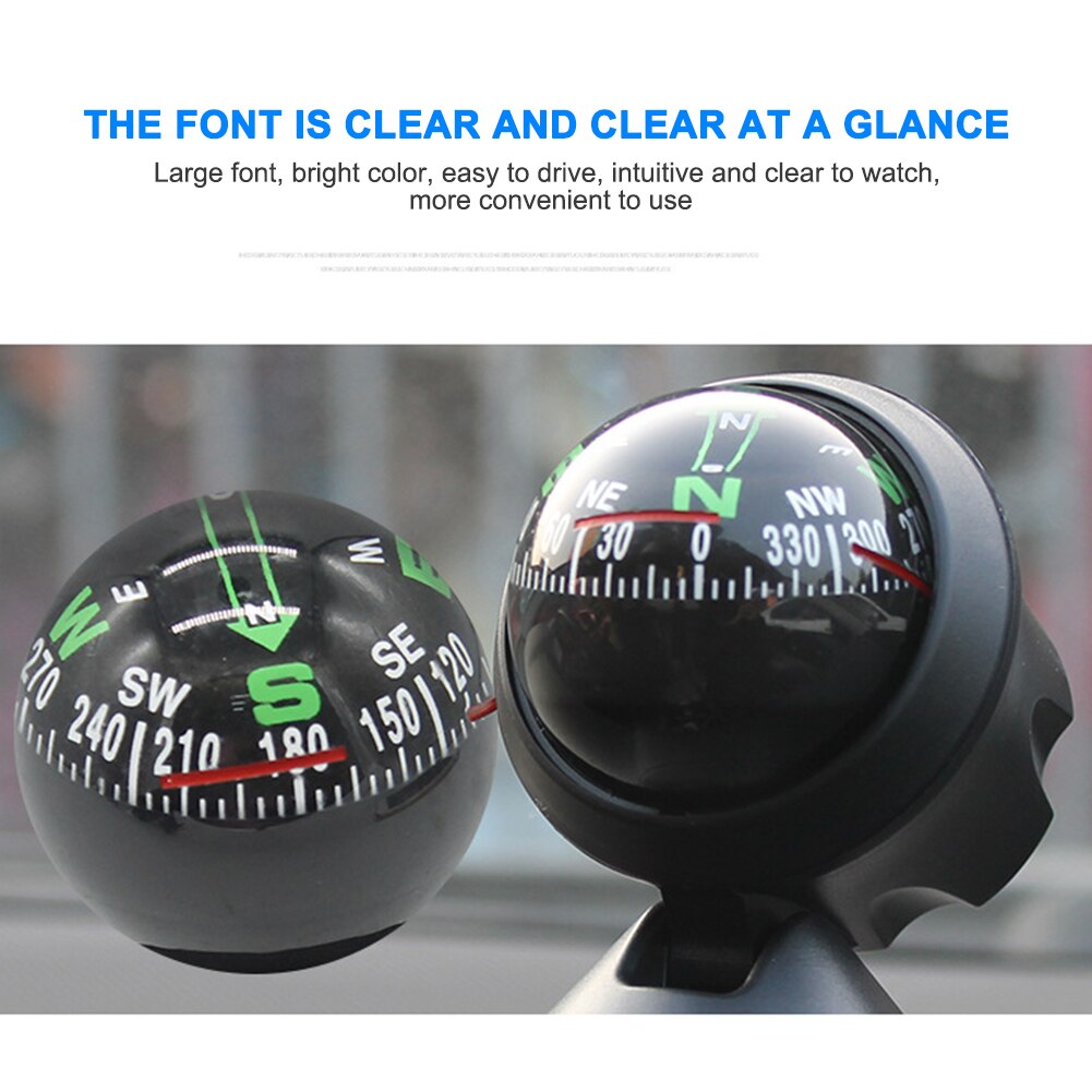 Outdoor High Precision Mini Pocket Compass Ball Dashboard Car Mount Navigation Outdoor Positioning Compass Multifunctional