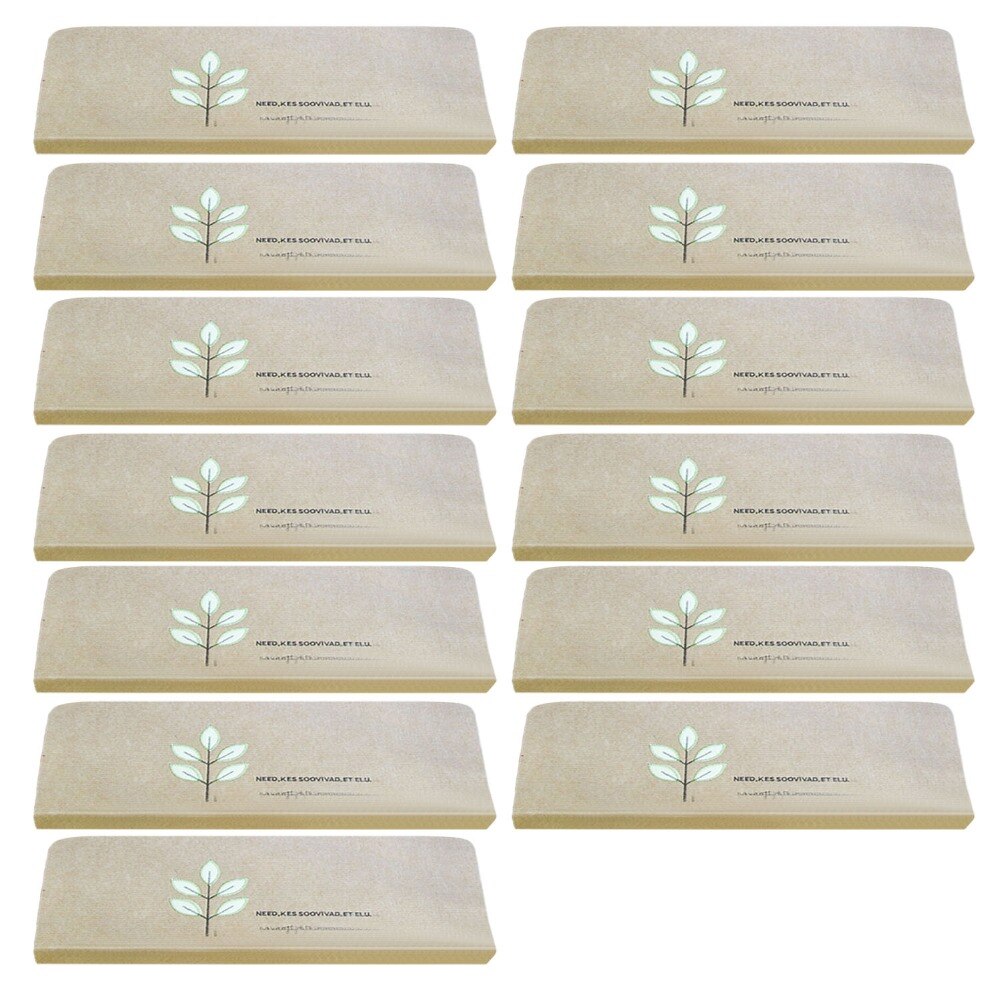 13 Stck Anti-Unterhose Selbst Klebstoff Treppe Treppenstufen Matten glühen in dunkel Boden Schutz Nicht-Unterhose Treppen Schritt schutz Abdeckung Lauffläche matt: Beige   Baum