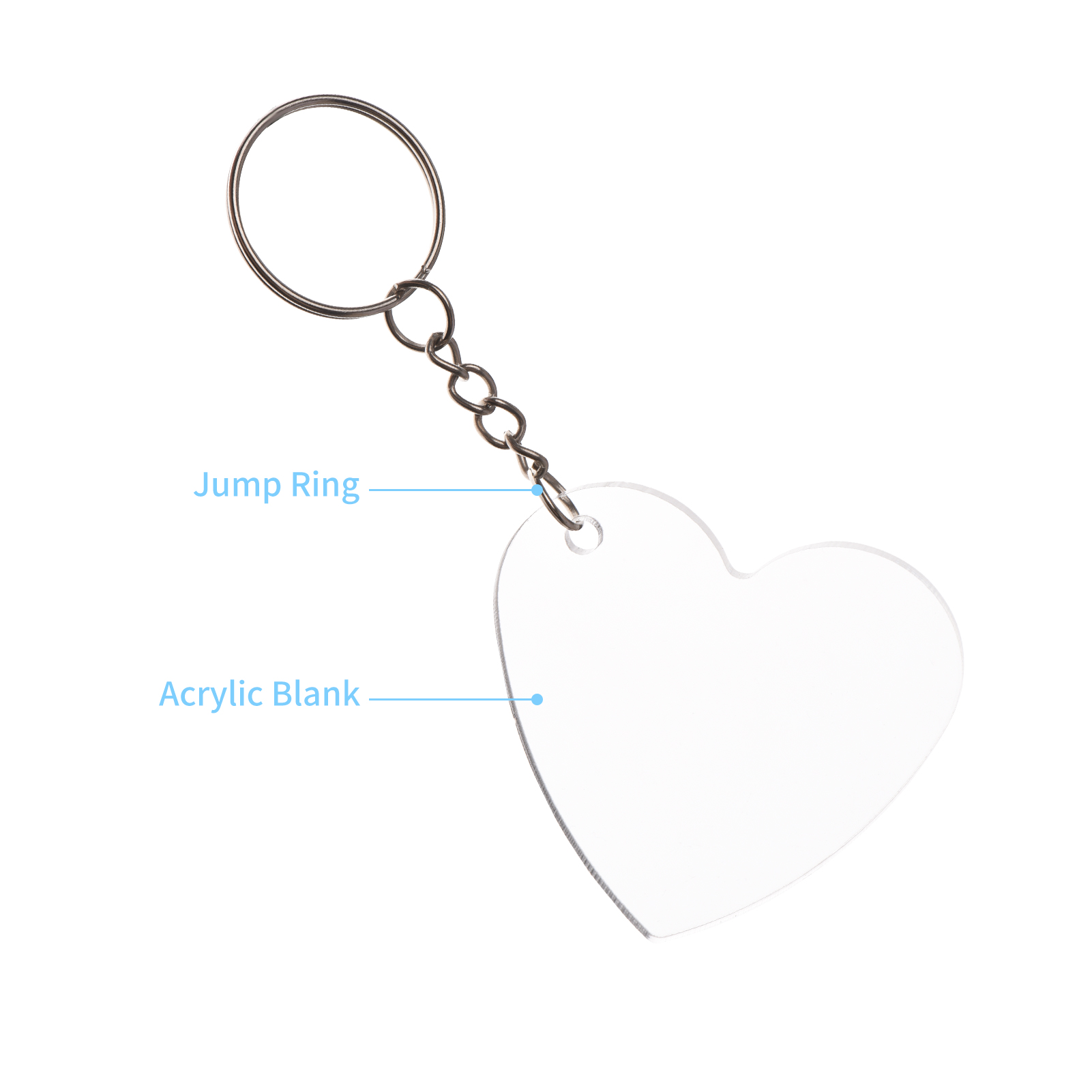 50PCS Acrylic Keychain Blanks Ornaments Keychains for Vinyl Transparent Circle Discs Bulk for DIY Projects and Crafts Painting