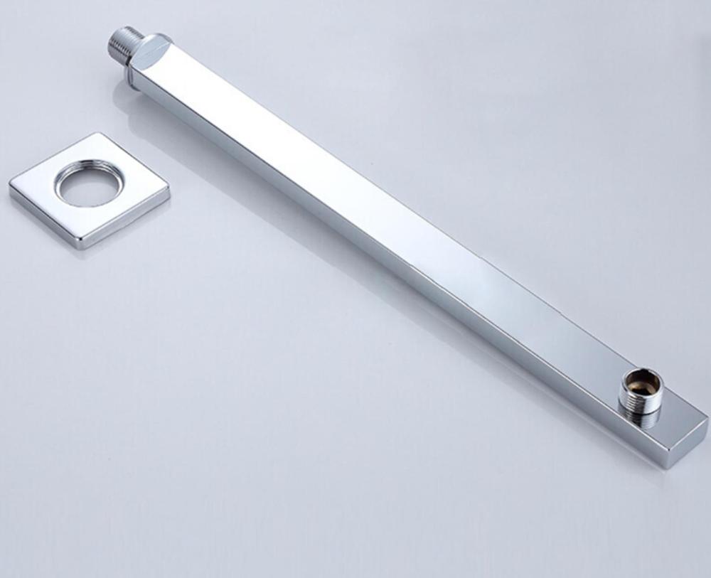 16/12/10/8/6 Inch Square Polished Chrome Stainless Steel Shower Heads Bathroom Rainfall Bath Accessories Stable Holder: tube