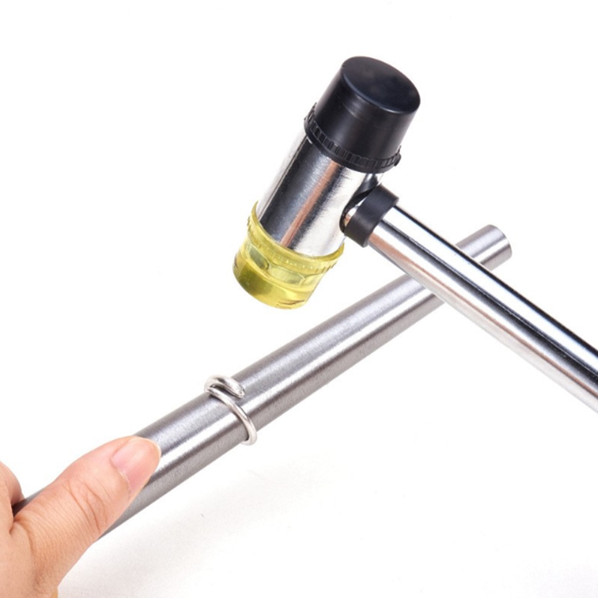 4Pcs/Set Jewelry Measuring Tool Set Ring Stick Standard Circle Sets Finger Gauge Rings Hammer Measuring Ring Ruler Tools Kit