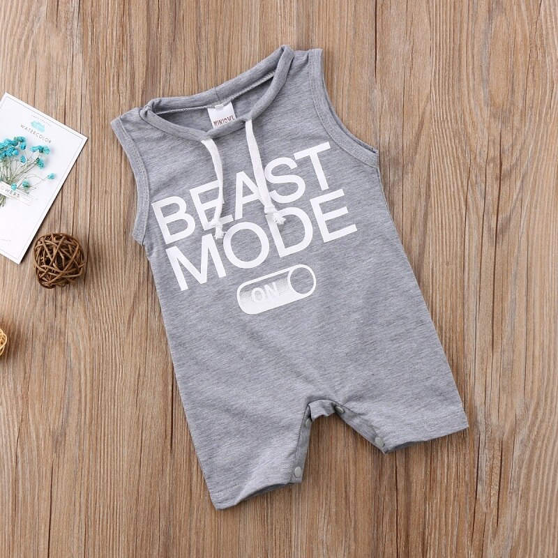 Kids Baby Boy Mouwloze Brief Gedrukt Romper Losse Jumpsuit Outfits Kleding Zomer Baby Kleding