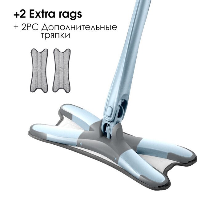 Concis tipo X mopa para suelo de microfibra con reemplazo paño de mopa fregona plana de lavado a mano herramientas de limpieza doméstica de extrusión Manual: green