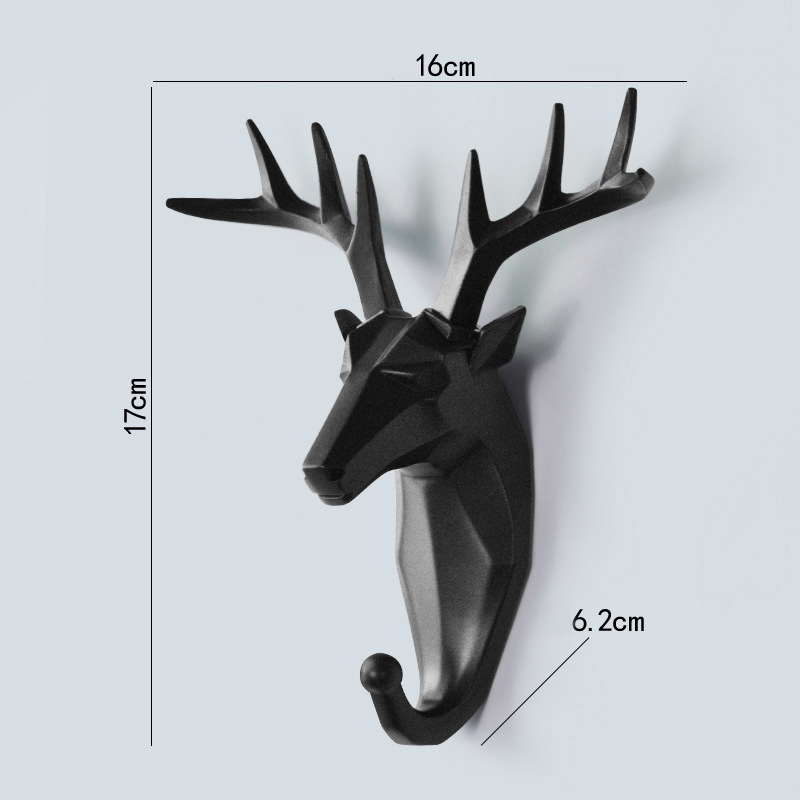 Mode Diervormige Haken Herten Herten Neushoorn Paard Giraffe Olifant Hoofd Muurhanger Jas voor Hoed Haak Rack Houder Home Decor: WHITE