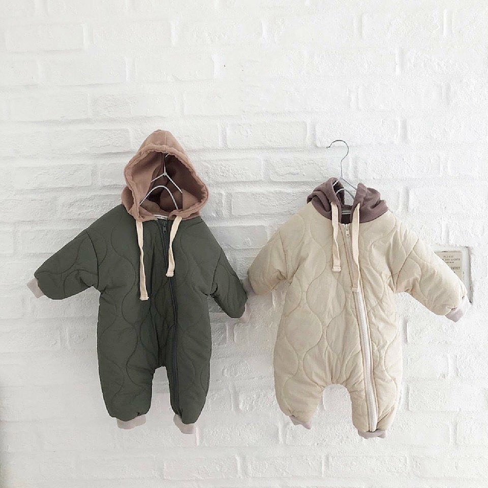 Kleinkind Baby Unten Baumwolle Solide Strampler Neugeborenen Baby Junge Mädchen Mit Kapuze Kleidung Schnee Anzug Winter Gesamt Verdicken Warme Outwear 0-24m