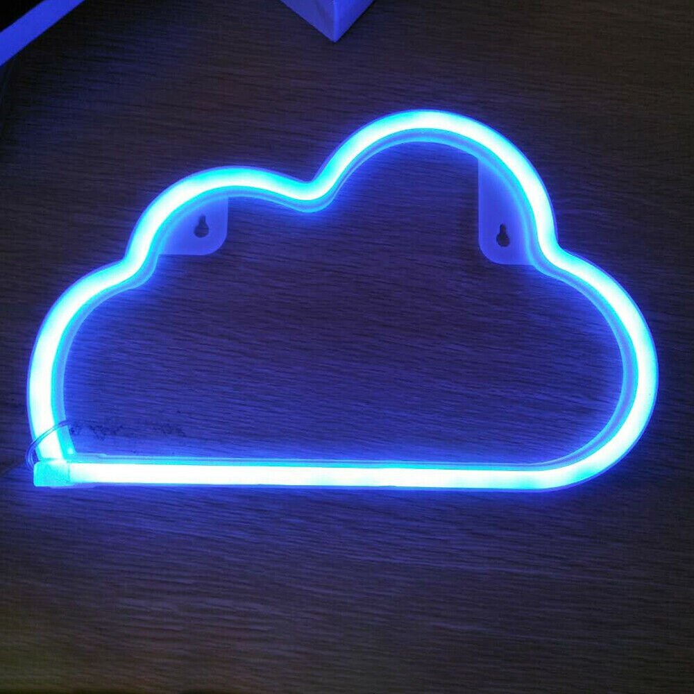 9 estilos de luz de néon led colorido arco-íris sinal de néon para o quarto festa em casa decoração de casamento presente de natal lâmpada de néon: Blue Cloud