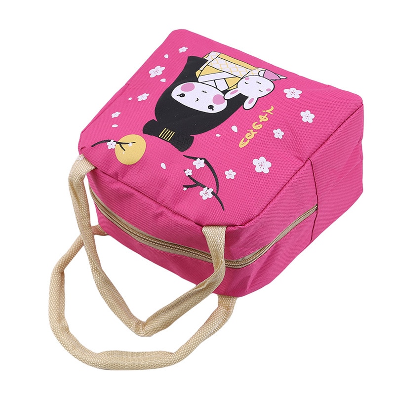 Food Lunch Picnic Bag Cute Girl Lunch Bag Convenient Carrying Thick Insulation Lunch Box Waterproof Cloth Bag