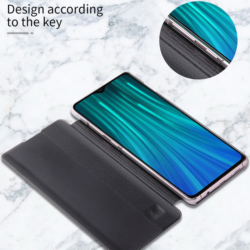 PU Leather+Hard PC Window View Smart Flip Case For Xiaomi Redmi Note 8T 8 7 Pro 8A 7A Smart Window View Cowhide Flip Case Cover