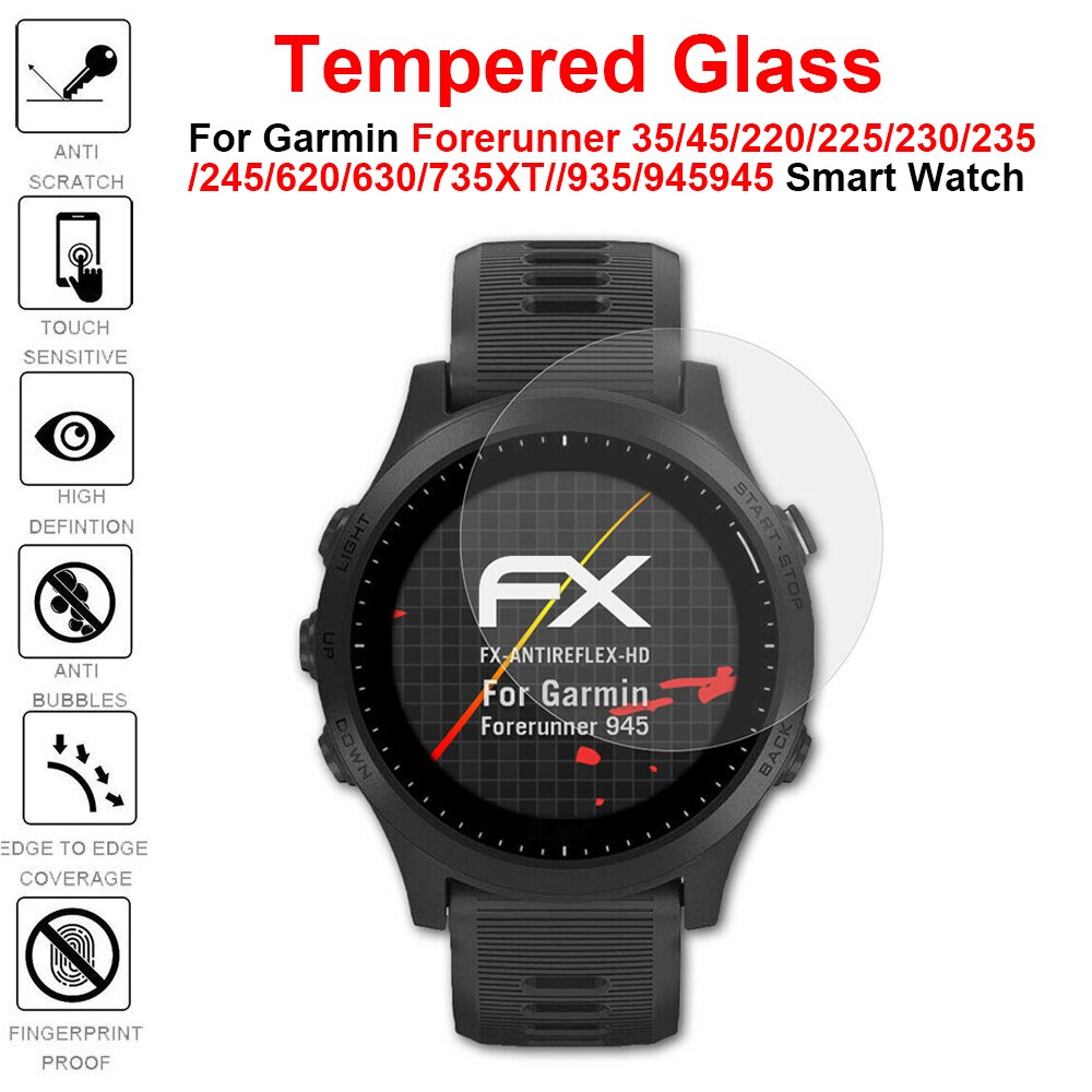 9H 2.5D Tempered Glass For Garmin Forerunner 35 45 220 225 230 235 245 620 630 735xt 935 945 Smart Watch Screen Protector Film