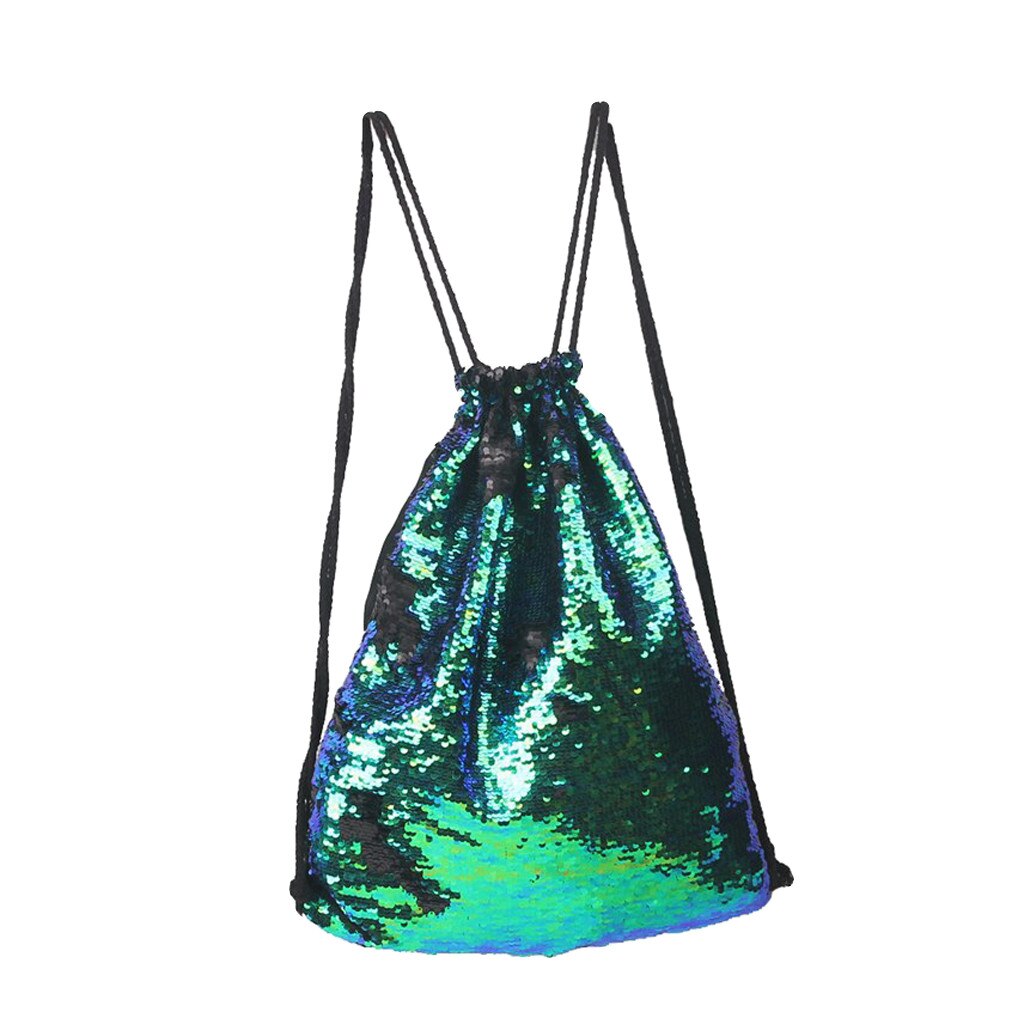 Sac à dos de voyage à paillettes pour fille et garçon, avec cordon de serrage, coloré, # H10: Multicolor 