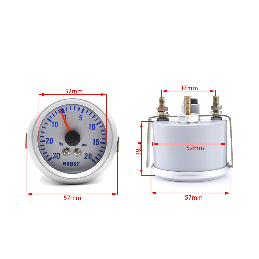 GAUGE 2 "52mm LED Auto Refit Auto Pointer Boost/Watertemperatuur/Olie Temp/Olie druk/Toerenteller/Volt/Vacuümmeter Meter