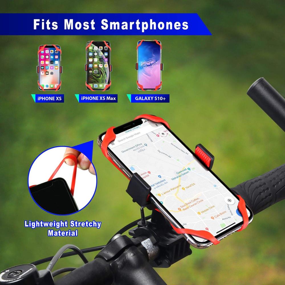 Univerola vélo et moto Support de téléphone pour iPhone Xs Samsung Galaxy Support de guidon universel pour vtt GPS Support de vélo