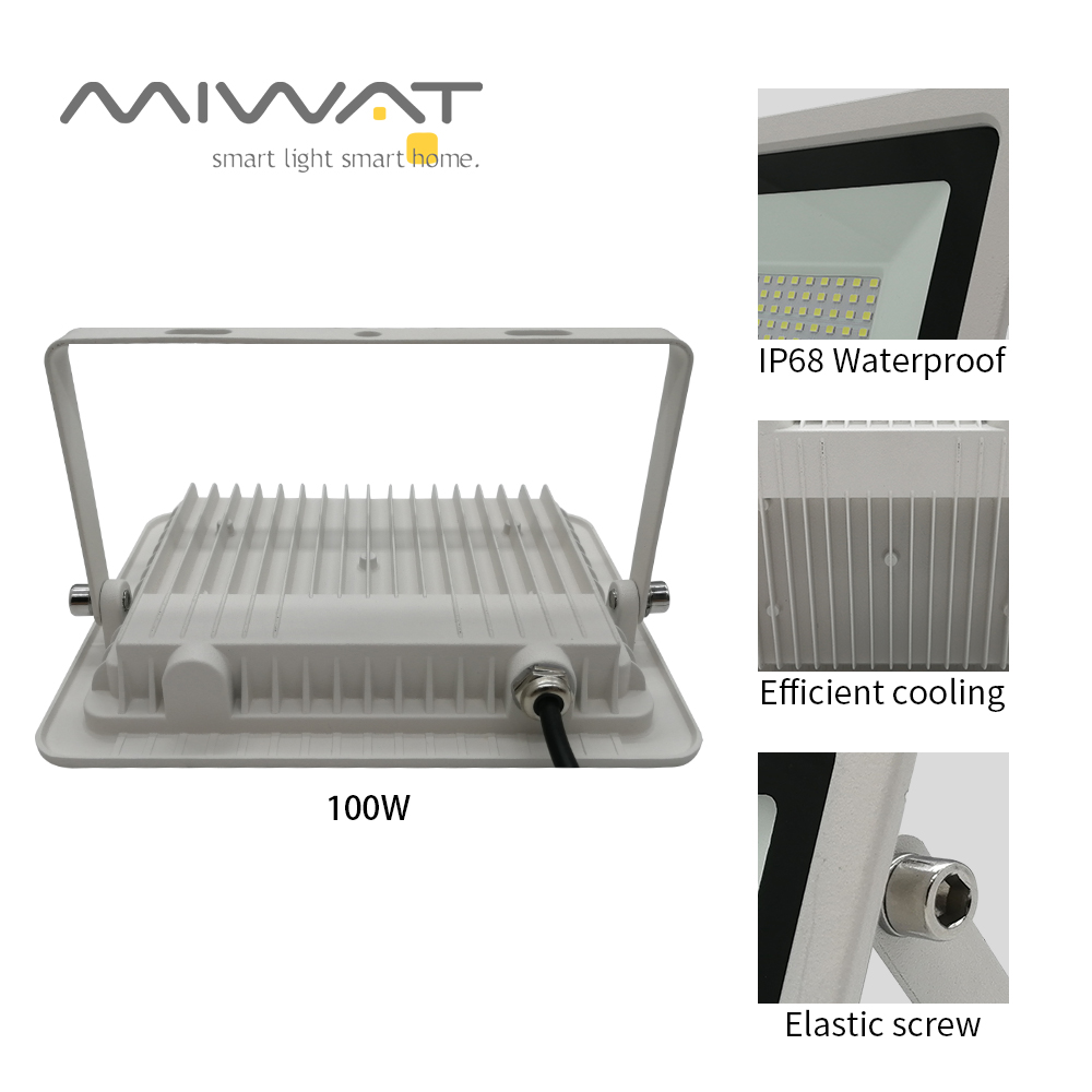 10W 20W 30W 50W 100W LED Floodlight White Reflector LED Flood Light AC 220V IP68 LED Spotlight Wall Outdoor landscape Lighting
