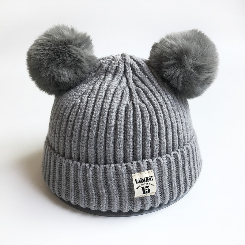 Baby Girl Boy Winter Hat Soft Warm Beanies Pompon Hat Elasticity Knit Hats Children Casual Solid Color Caps: H