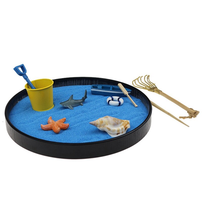 Sea World Zandbak Mini Zen Tuin De Ocean Sea Life Strand Desktop Decoratie Ontspanning Meditatie Spelen Zand Doos Speelgoed
