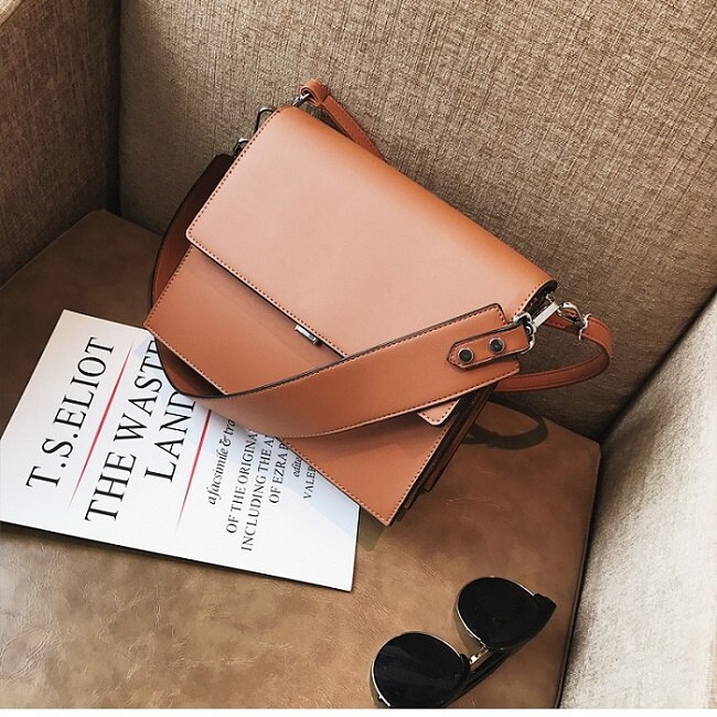ins sacs à main chauds femmes simple commute mallette sac carré PU sauvage épaule Messenger sac multi-fonction OL dames: 02 Brown