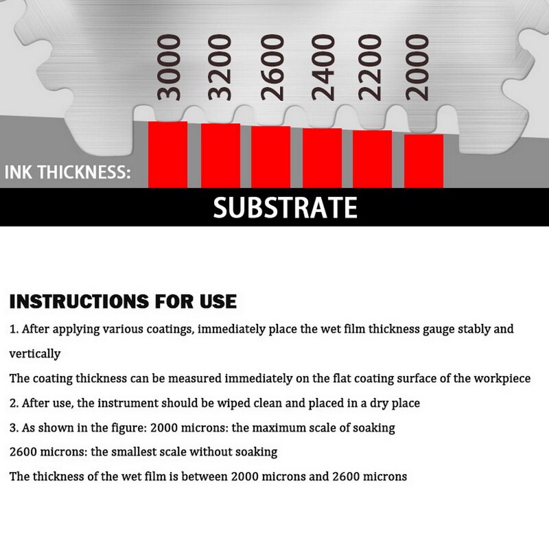 Peigne à Film humide 25-3000um jauge d'épaisseur en acier inoxydable jauge de Film humide de précision jauge d'épaisseur feuille peigne à Film humide