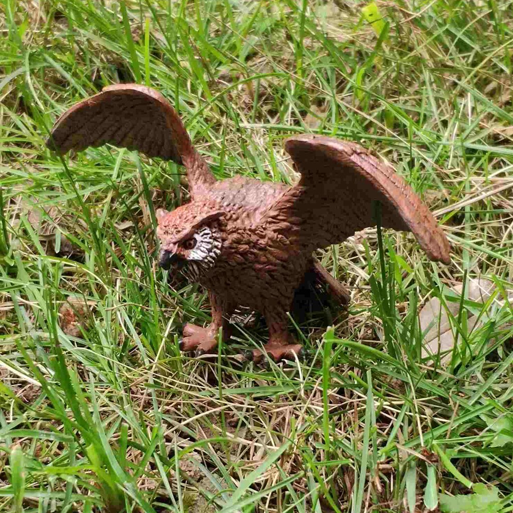 Fuglefigurer, simulation fuglefigurer dyremodel legetøj til boligindretning miniature fe havedekoration ornament børn: Ugle