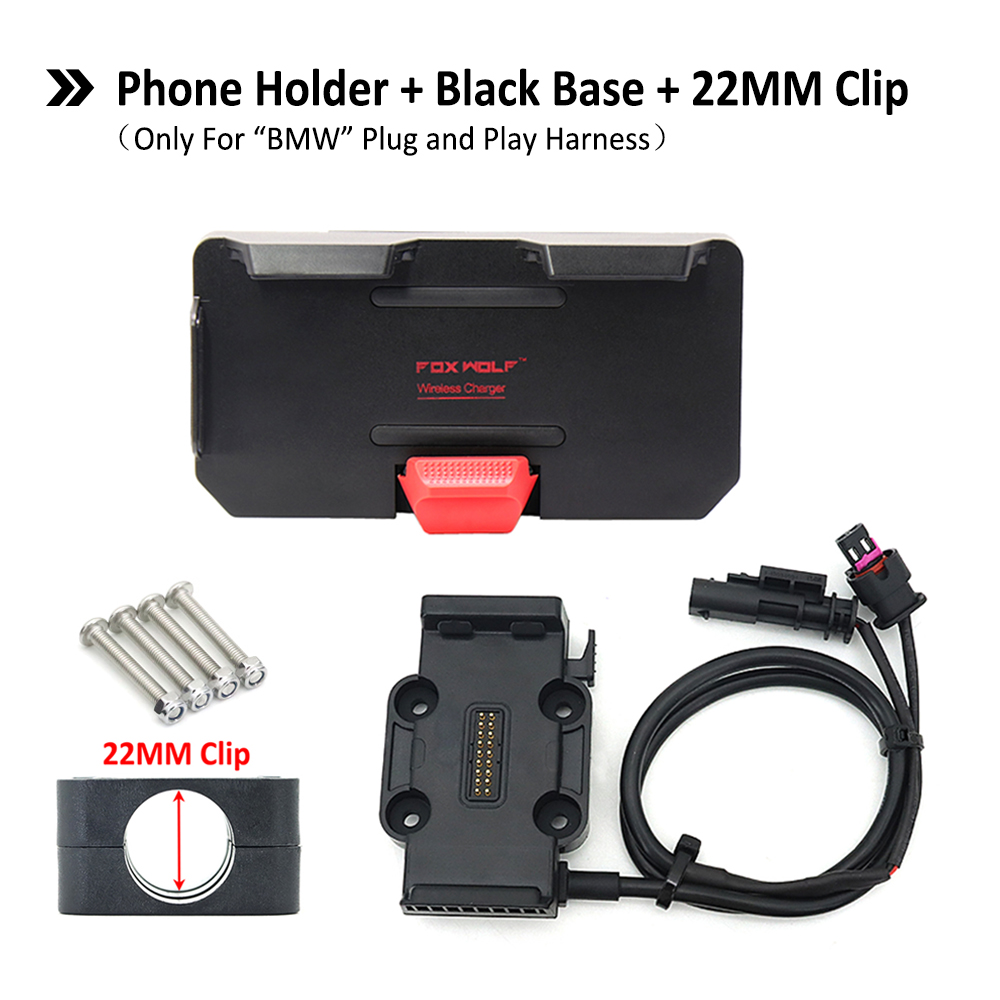 Voor Alle Bmw Motorfiets Draadloze Opladen 12/16/22Mm Roll Bar Telefoon Navigatie Beugel Base R1250GS R1150GS f750GS F850GS R1200GS