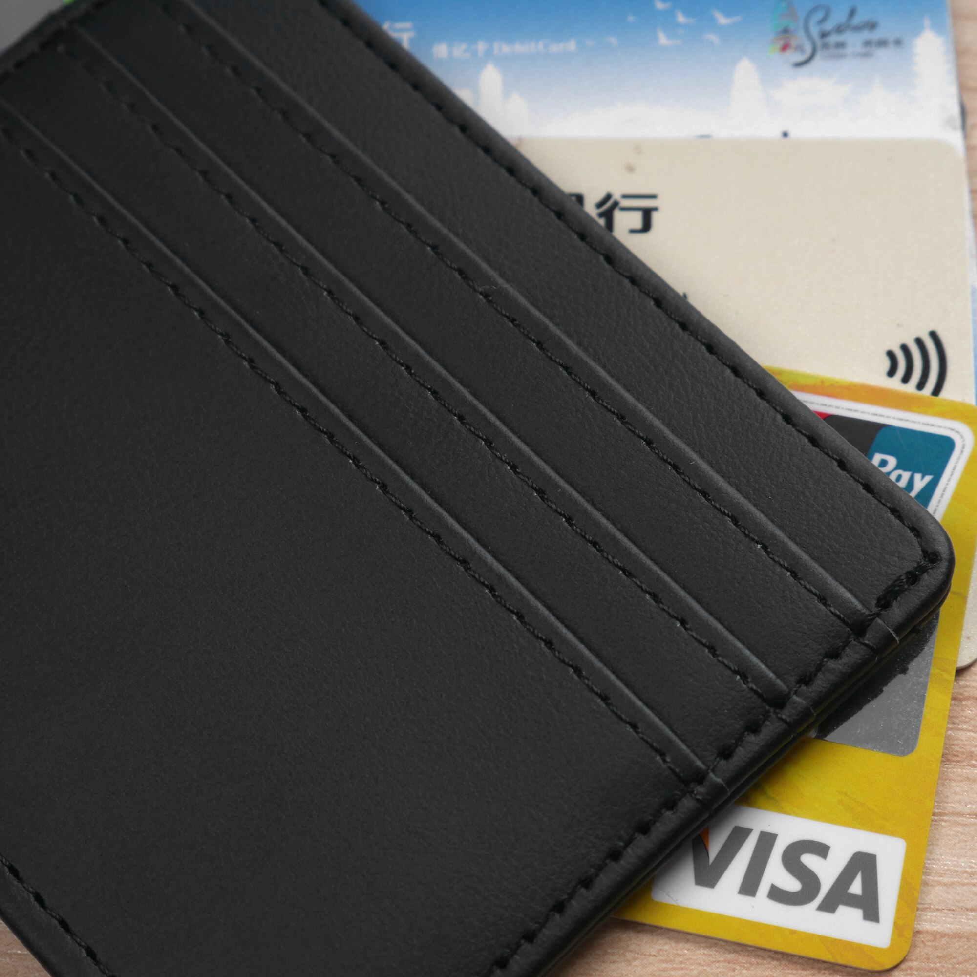 4-Kaart Multicolor Kaarthouder Unisex Wallet Slim Pu Leather Credit Card Id Card Cover Portable Container Purse vrouwen Mannen