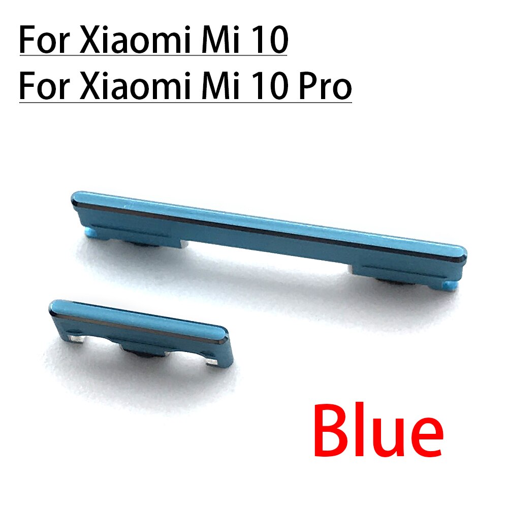 Power Button Key Voor Xiaomi Mi 10 Pro Volume Knop Side Key Flex Vervanging: Side key Blue