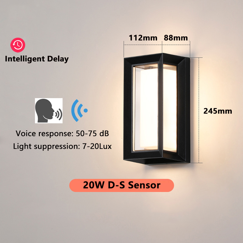 Gartenhaus Heimat Bewegungs melder Licht Ich bin Freien wasserdicht ip65 LED Zauberstab leuchte Veranda Garten Pir Zauberstab beleuchtung 20w Zauberstab leuchte ac220v: Licht Grau / Gelb