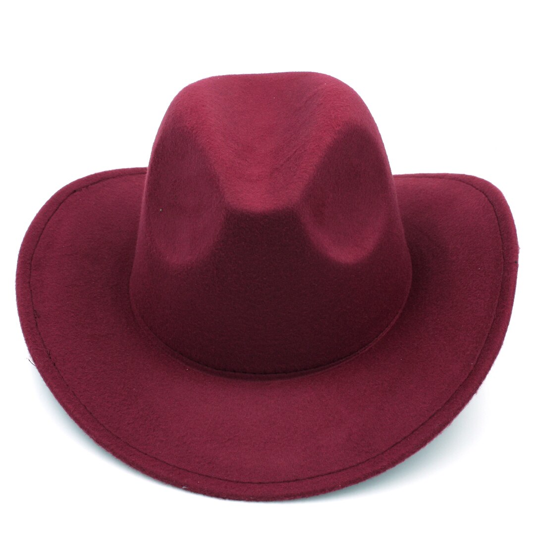 Mistdawn børn drenge piger følte cowboy hat uld blanding børn vestlige cowgirl hue: Rødvin