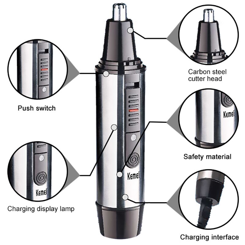 Metalen Oplaadbare Neus Trimmer Baard Trimer Oor Schoner Wenkbrauwen Neus Haar Trimmer Voor Neus En Oor Apparaat Schoon Ontharing