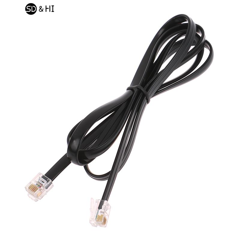 RJ11 RJ12 6P6C Data Cable, Male to Male Modular Data Cord Straight Wiring Pinout Telephone Handset Voice Extension Cable: Red