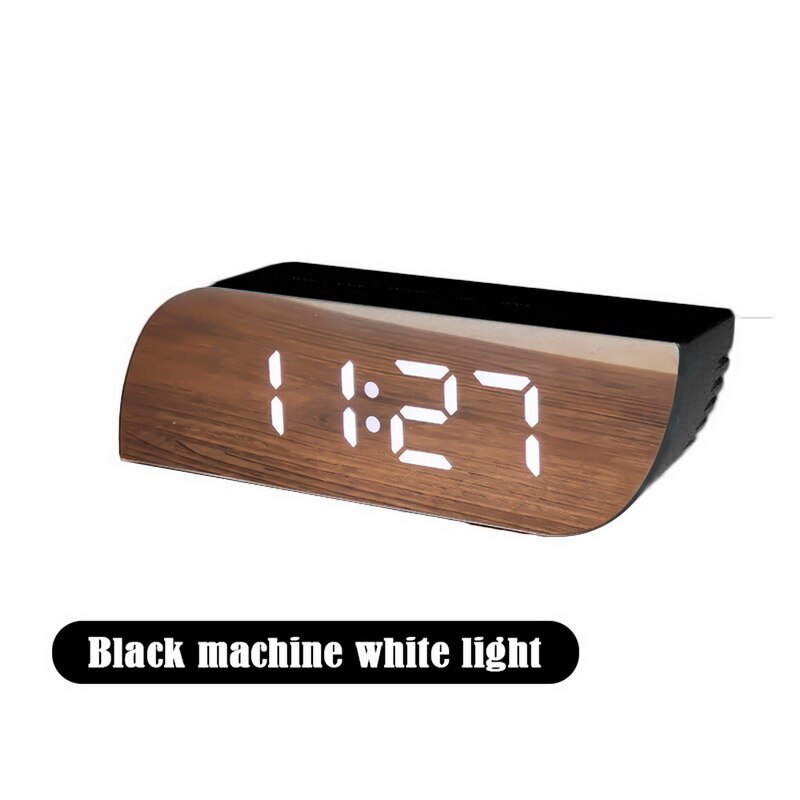 Digital Mirror LED Display Alarm Clock Temperature Calendar USB/AAA Powered Electronic Multifunction Snooze Desk Clock