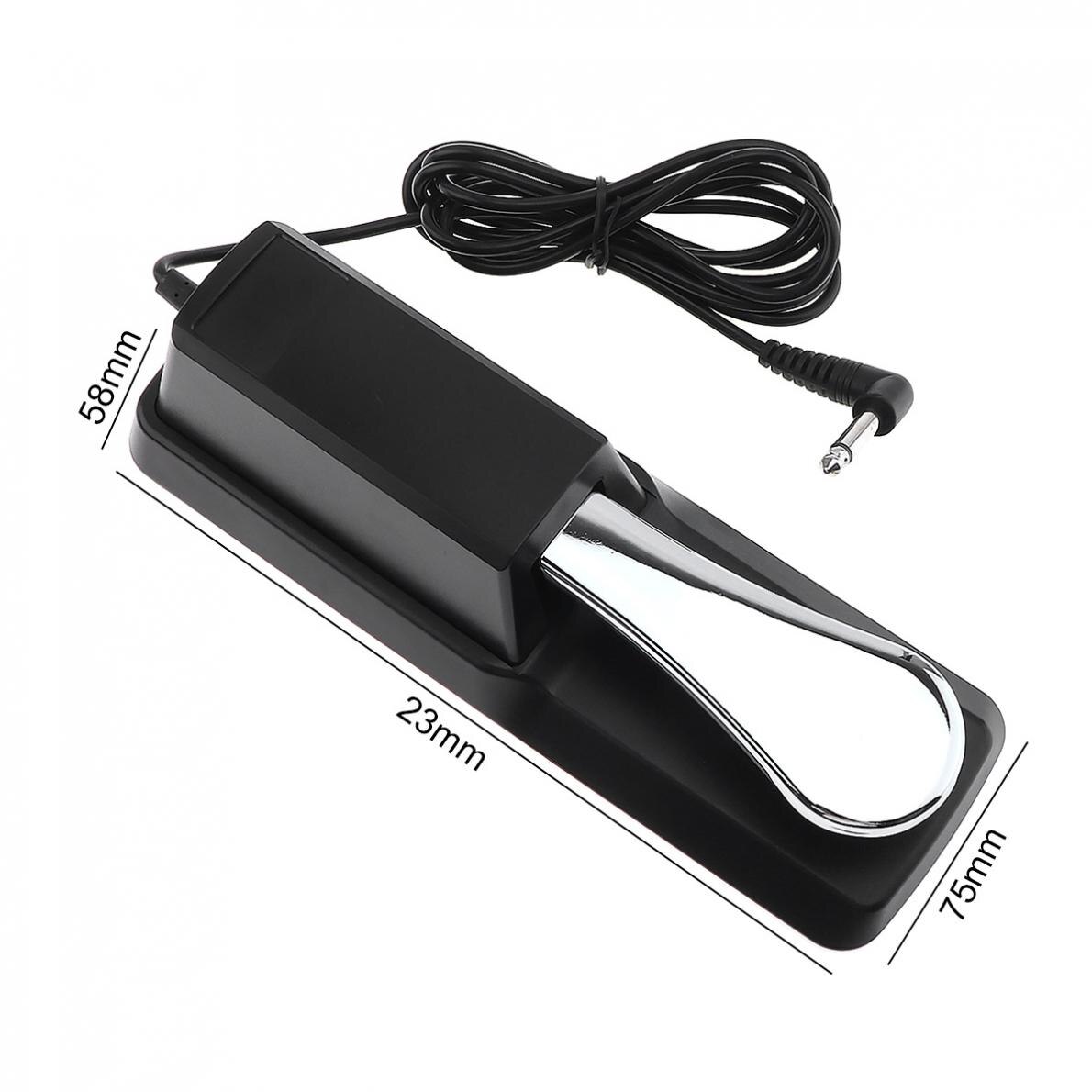 Universal Electronic Organ Piano Keyboard Sustain Pedal Chrome Plated Damper Pedal Musical Instruments with Plastic Shell