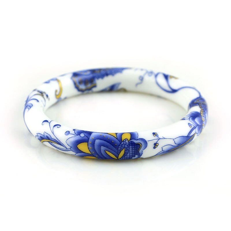 vintage flower ceramics bangles chinese traditional Classic jewelry Accessory china classic