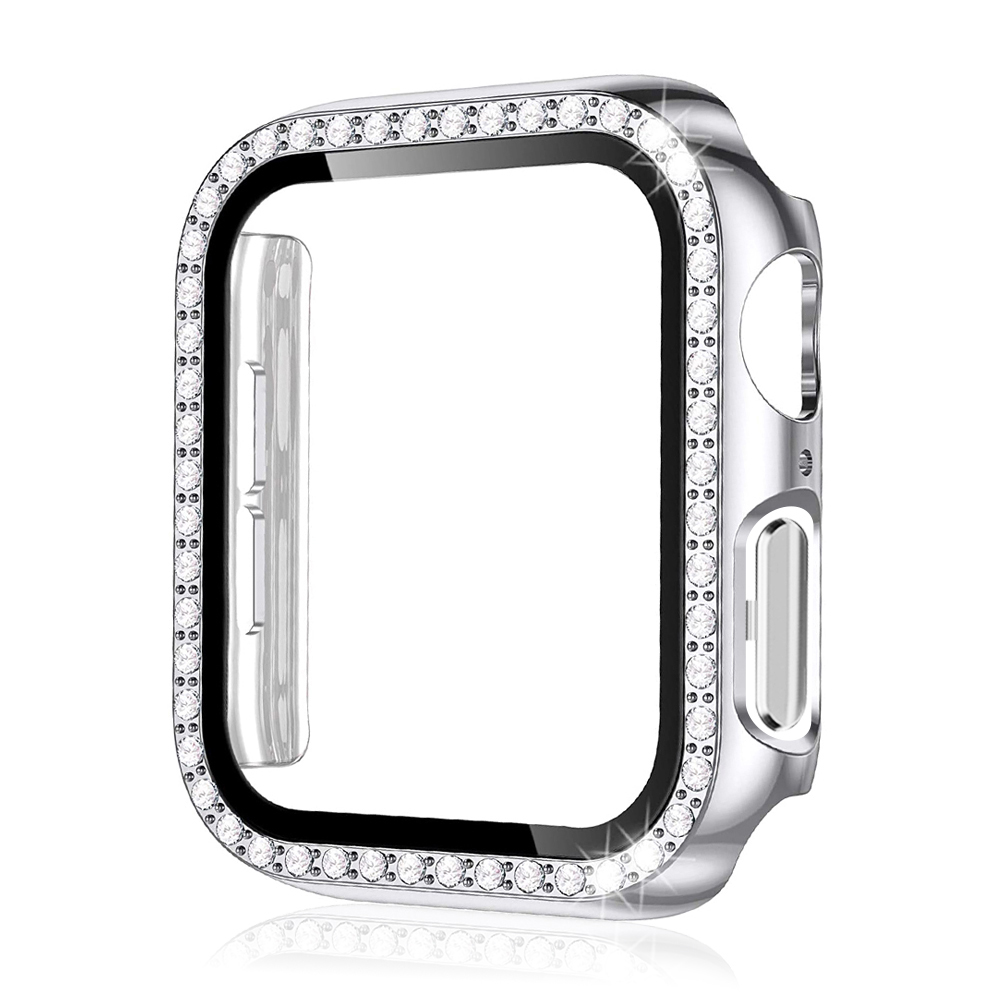 Apple Watch 10 Series Single Row Diamond Case Full Cover Watch Protective Cover Iwatch Series 42MM 46MM Apple Watch Case: Blue / 2 - 3.9 Inches