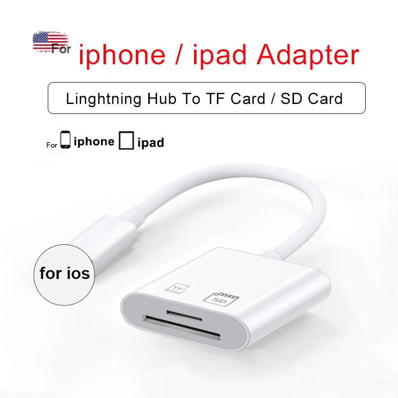 OTG USB Camera Multimemory Adapter for Lightning To Micro SD TF Card Reader Kit for Iphone Ipad for Apple Ios 13 Converter: 1 ip 2 (TF SD)
