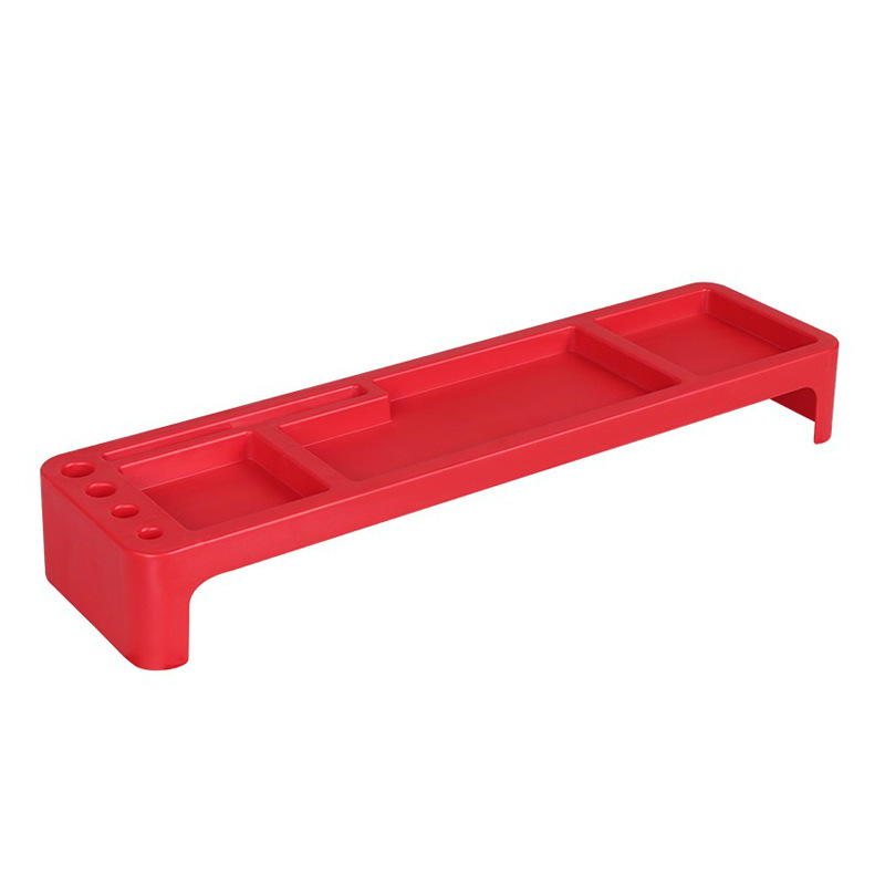 Office Stationery Storage Box Keyboard Storage Rack Stationery Organizer Pencil Holder Cell Phone Stand Grid Multi-function: Red