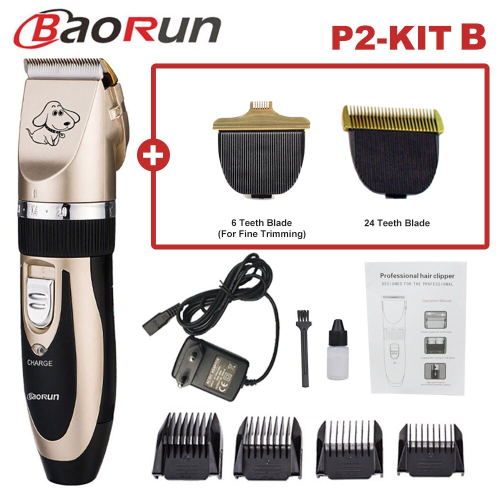 Baorun Pet Dog Hair Trimmer Animal Grooming Clippers Cat Cutter Machine Shaver Electric Scissor Clipper 110-240V AC: P2-KIT B