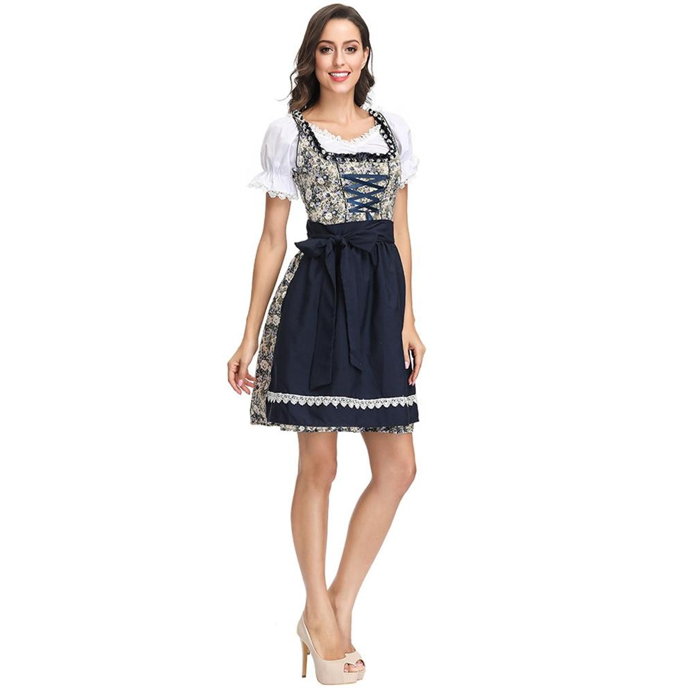MISSKY de La Flor de las mujeres patrón Oktoberfest vestido Dirndl traje cerveza Festival vestido de traje de mujer ropa