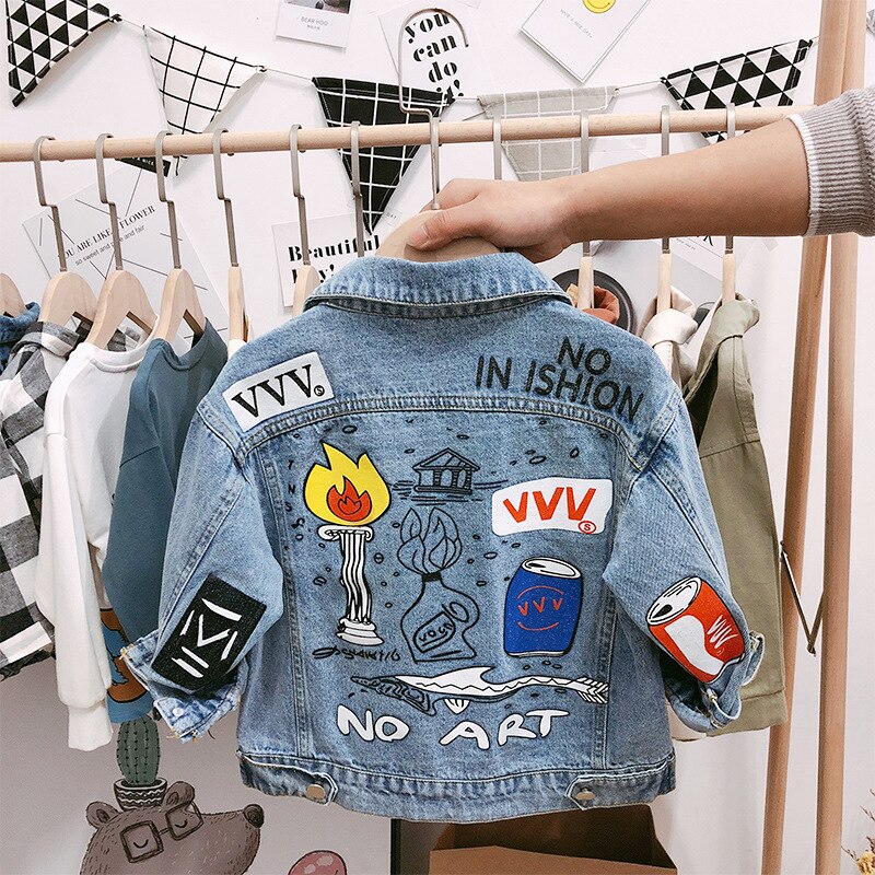 Boys denim jacket children baby foreign clothes jacket children's clothing